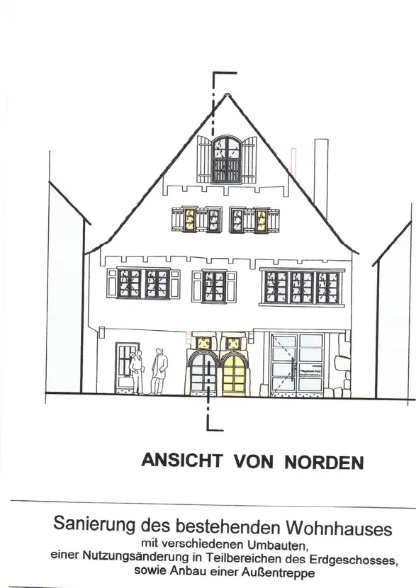 Ansicht Norden 2 Häuser Tübingen zum Verkauf