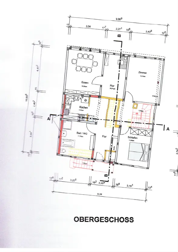 Ansicht Obergeschoss 2 Häuser zum Verkauf Tübingen Kapitalanlage